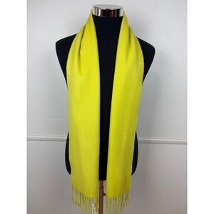 Charter Club Luxury Cashmere Scarf Fringed Green‎ Rectangular Cozy Warm Soft
